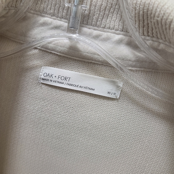 OAK + FORT Oversized Cotton Blend Cream Button-Up Shacket - Picture 4 of 7